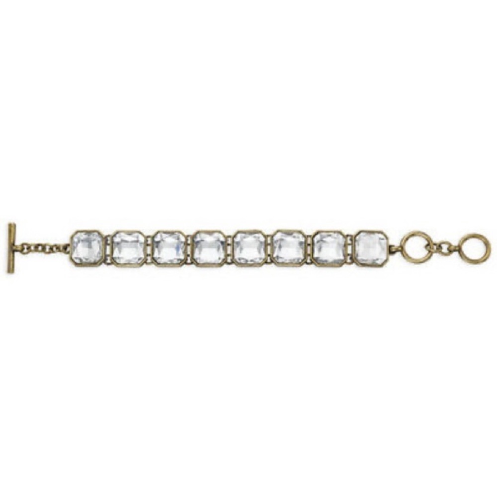 NEW Retro Glam Square-Cut Clear Crystal Bracelet Chloe + Isabel - Picture 4 of 11